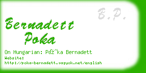 bernadett poka business card